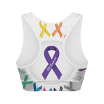 All Cancer Awareness Ribbons Print Women's Sports Bra