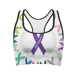 All Cancer Awareness Ribbons Print Women's Sports Bra