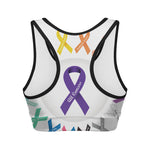 All Cancer Awareness Ribbons Print Women's Sports Bra
