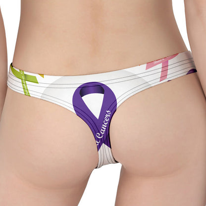 All Cancer Awareness Ribbons Print Women's Thong