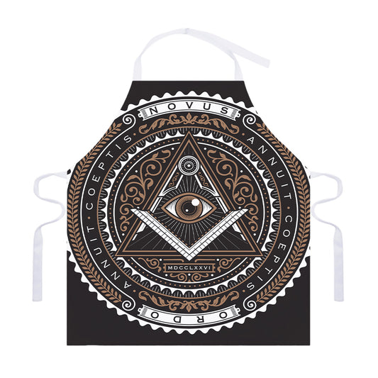 All Seeing Eye Symbol Print Adjustable Apron