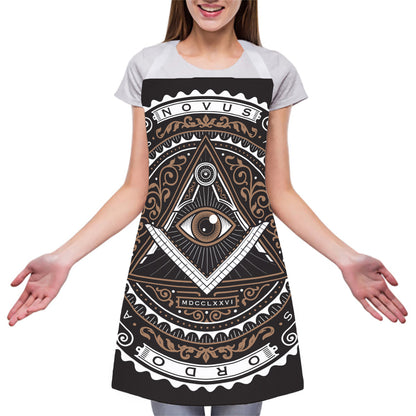 All Seeing Eye Symbol Print Adjustable Apron