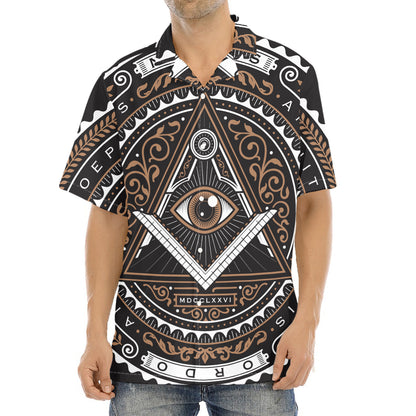 All Seeing Eye Symbol Print Aloha Shirt