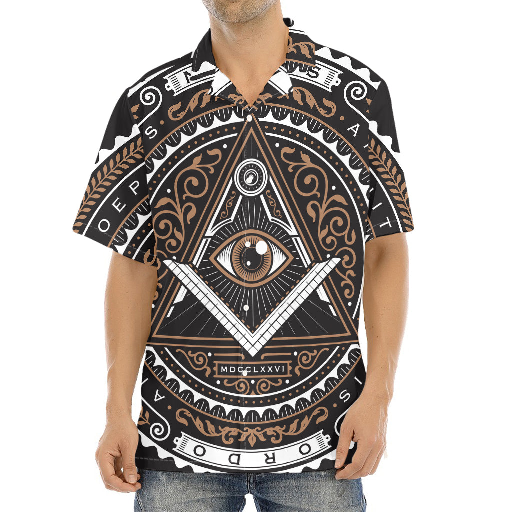 All Seeing Eye Symbol Print Aloha Shirt