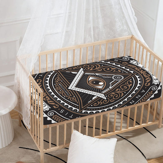 All Seeing Eye Symbol Print Baby Crib Sheet