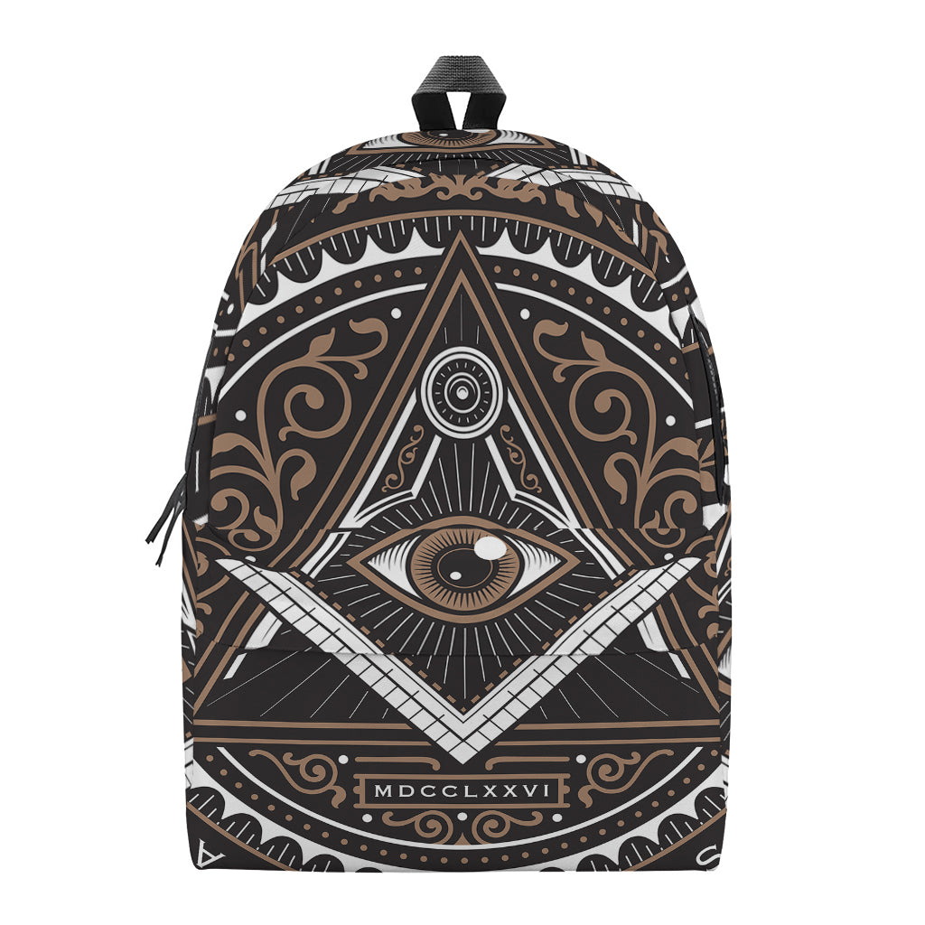 All Seeing Eye Symbol Print Backpack