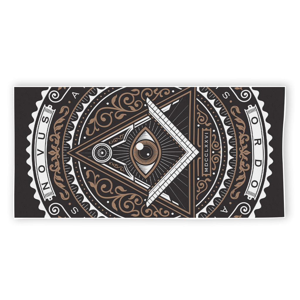 All Seeing Eye Symbol Print Beach Towel