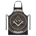 All Seeing Eye Symbol Print Bib Apron With Pocket