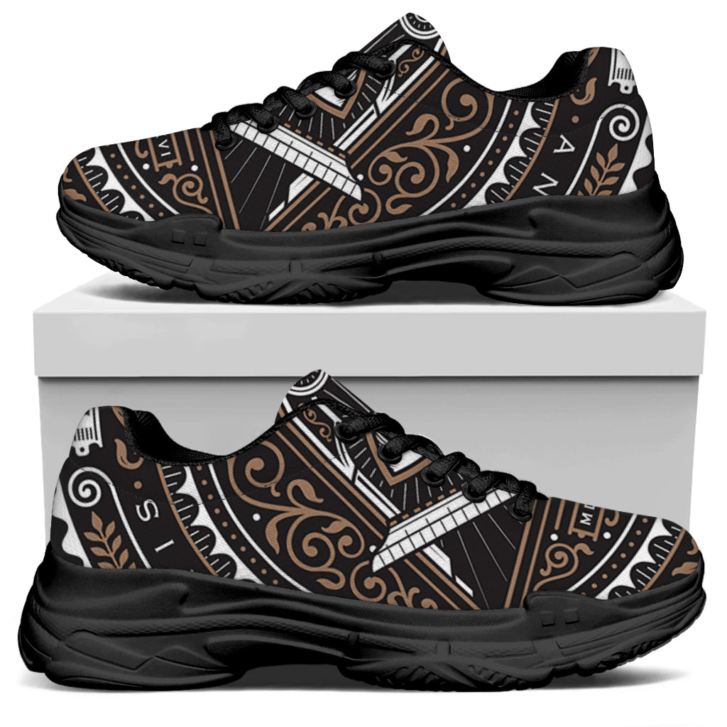 All Seeing Eye Symbol Print Black Chunky Shoes