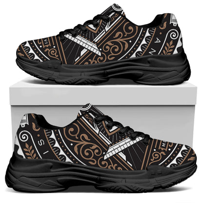 All Seeing Eye Symbol Print Black Chunky Shoes