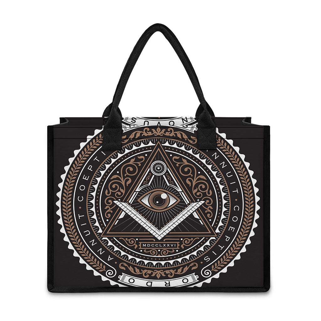All Seeing Eye Symbol Print Canvas Tote Bag