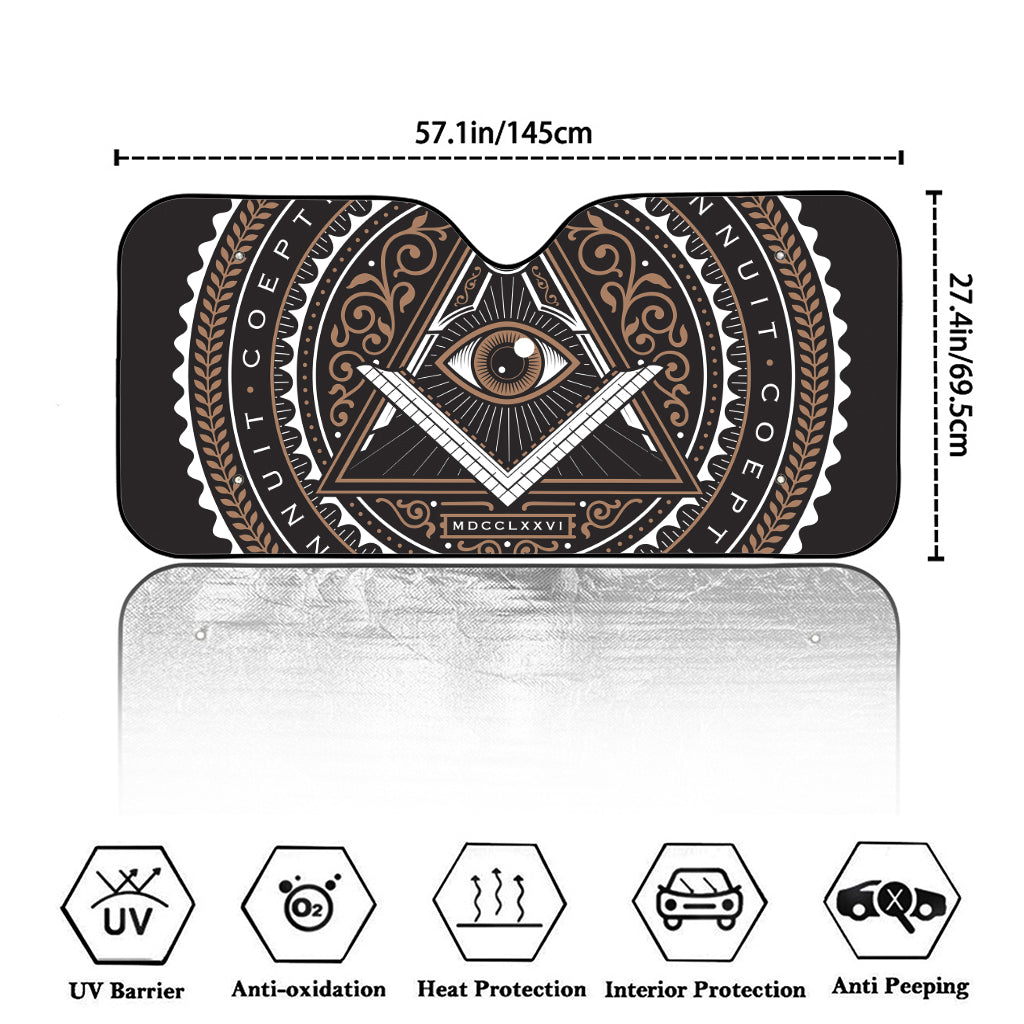 All Seeing Eye Symbol Print Car Windshield Sun Shade