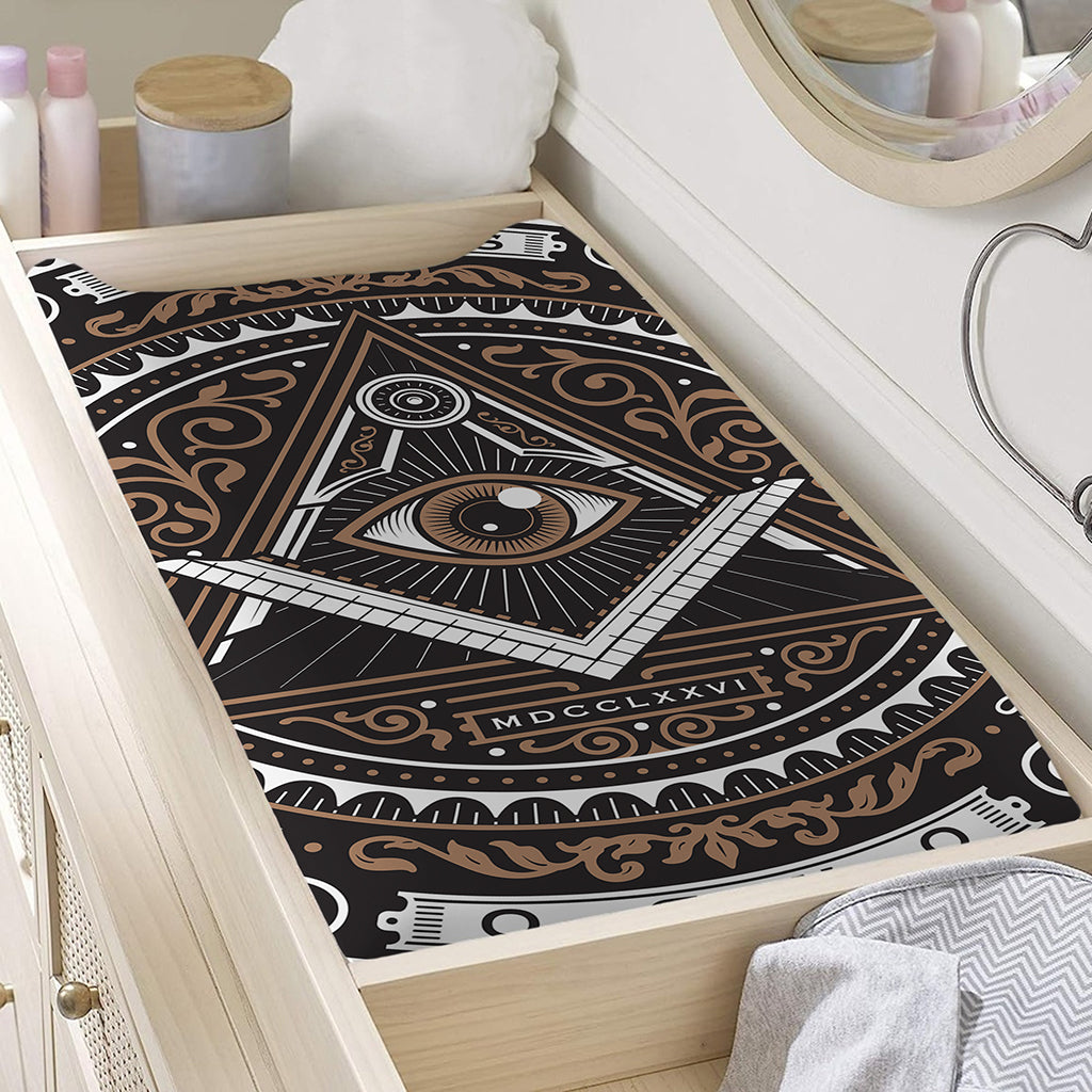 All Seeing Eye Symbol Print Changing Pad Cover