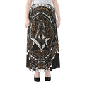 All Seeing Eye Symbol Print Chiffon Maxi Skirt