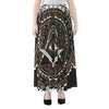 All Seeing Eye Symbol Print Chiffon Maxi Skirt