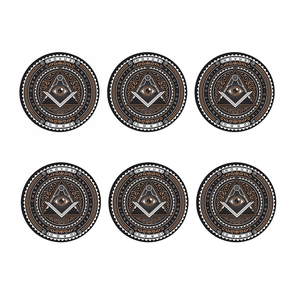 All Seeing Eye Symbol Print Coaster Set