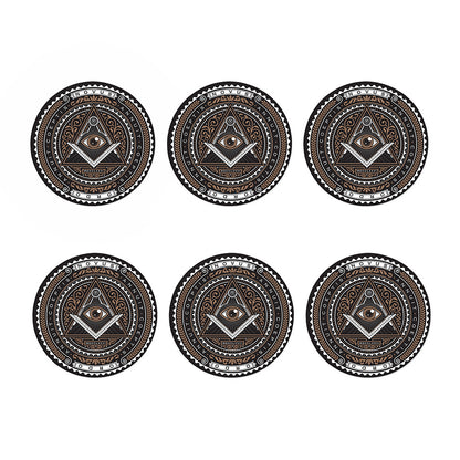 All Seeing Eye Symbol Print Coaster Set