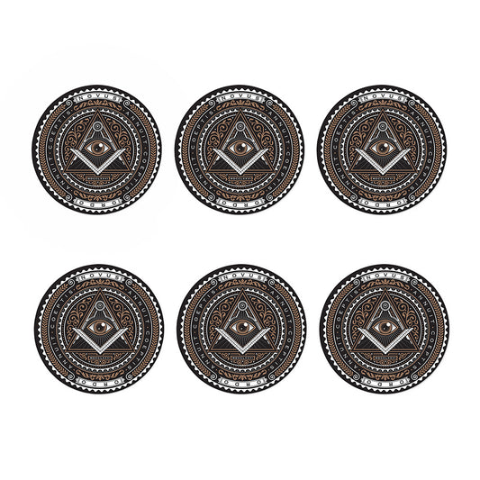 All Seeing Eye Symbol Print Coaster Set