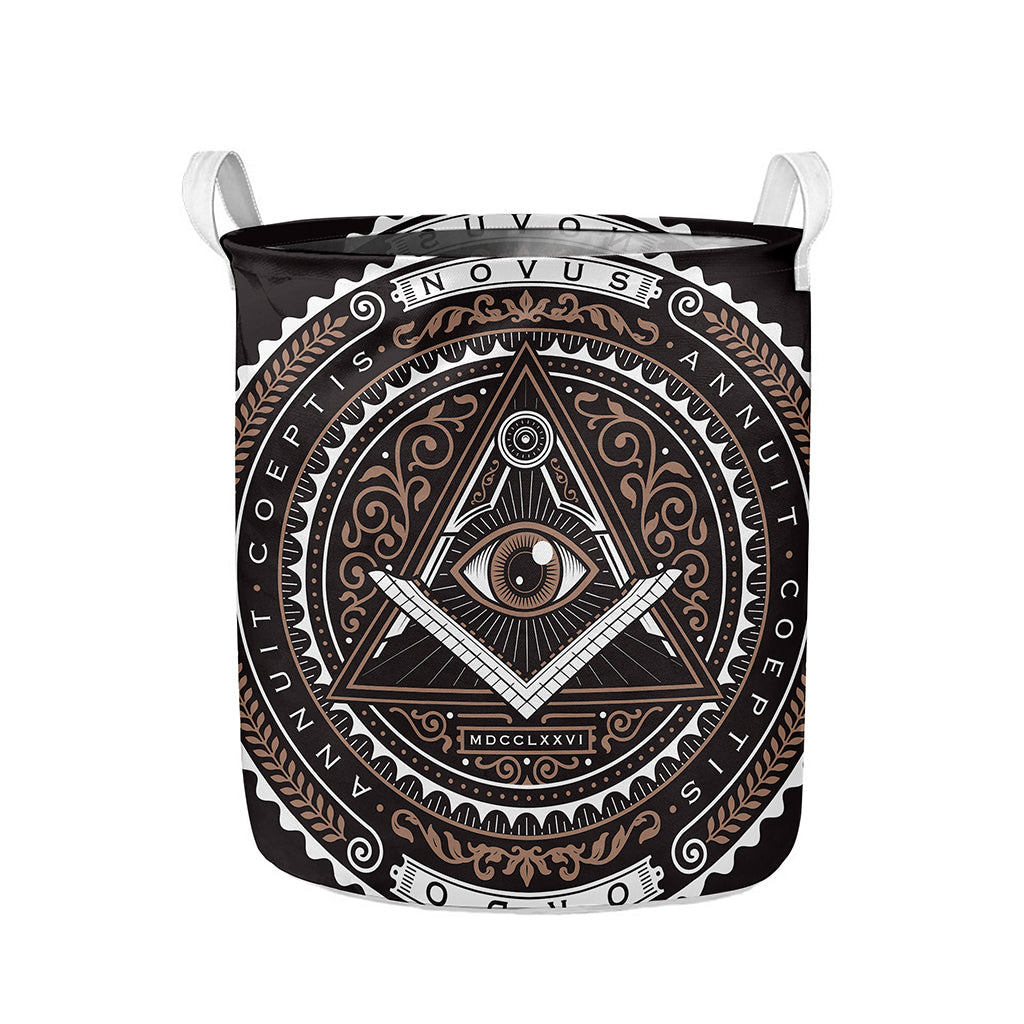 All Seeing Eye Symbol Print Collapsible Laundry Basket