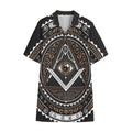 All Seeing Eye Symbol Print Cotton Hawaiian Shirt