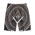 All Seeing Eye Symbol Print Cotton Shorts