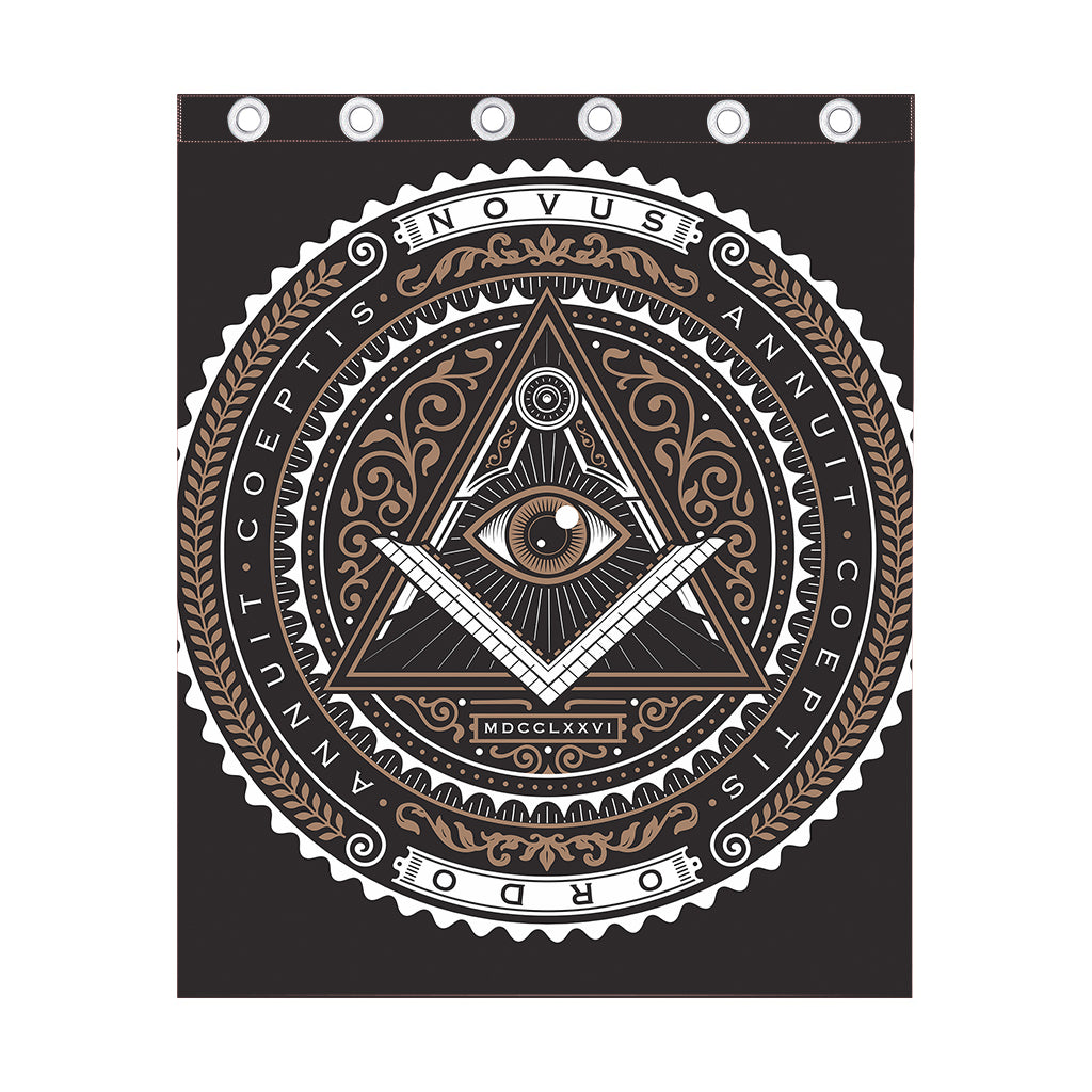 All Seeing Eye Symbol Print Curtain