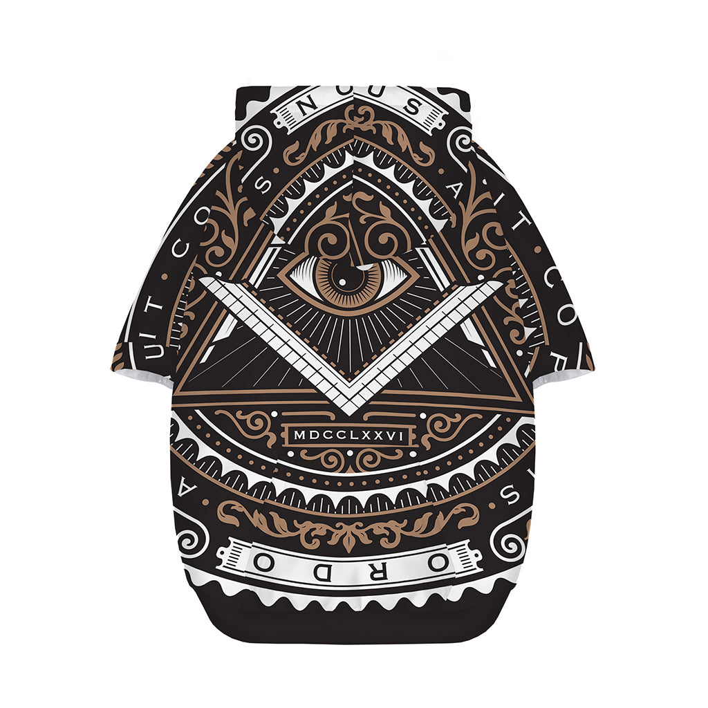 All Seeing Eye Symbol Print Dog Zip Up Hoodie