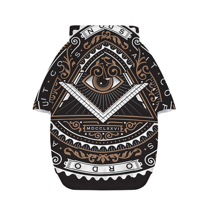All Seeing Eye Symbol Print Dog Zip Up Hoodie