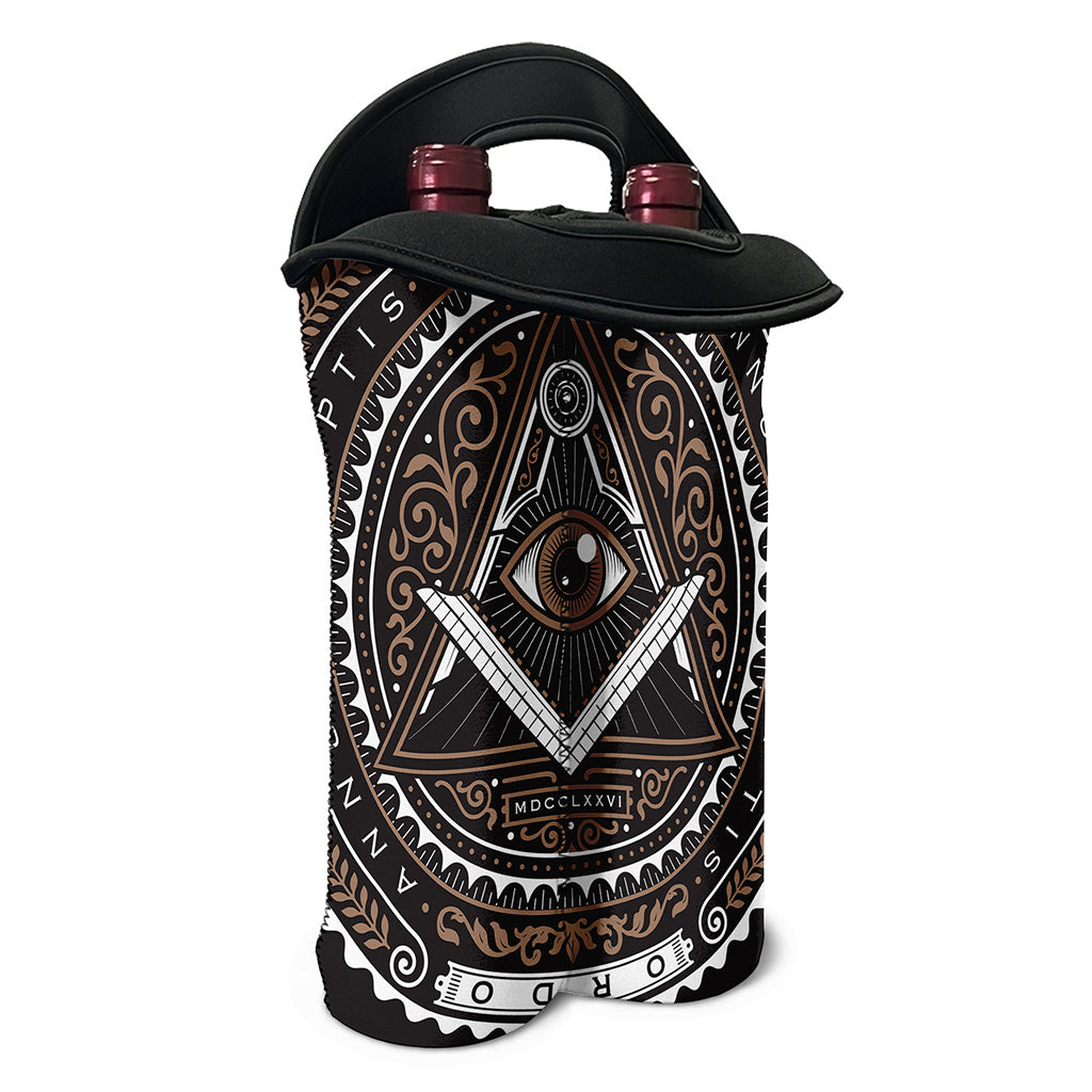 All Seeing Eye Symbol Print Double Neoprene Wine Tote