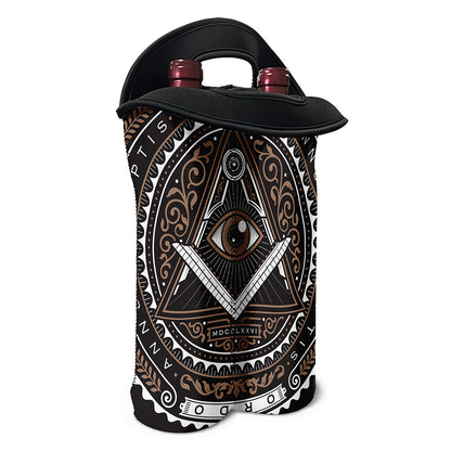 All Seeing Eye Symbol Print Double Neoprene Wine Tote