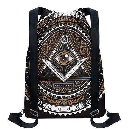 All Seeing Eye Symbol Print Drawstring Backpack