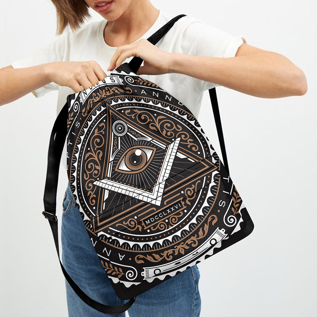 All Seeing Eye Symbol Print Drawstring Backpack