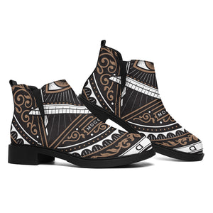 All Seeing Eye Symbol Print Flat Ankle Boots