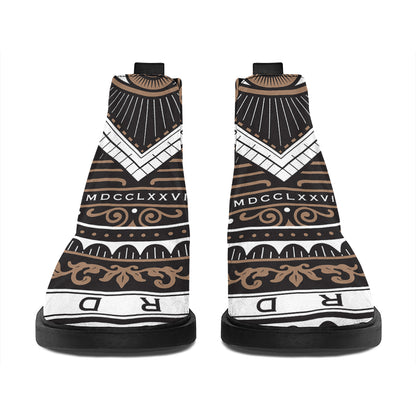 All Seeing Eye Symbol Print Flat Ankle Boots