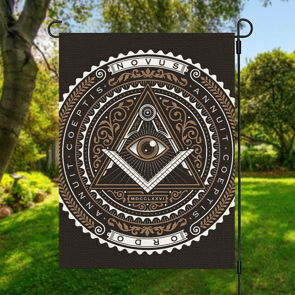 All Seeing Eye Symbol Print Garden Flag