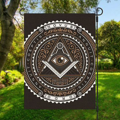 All Seeing Eye Symbol Print Garden Flag