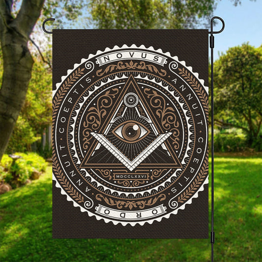 All Seeing Eye Symbol Print Garden Flag