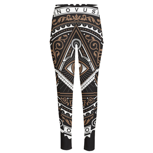 All Seeing Eye Symbol Print High-Waisted Pocket Leggings