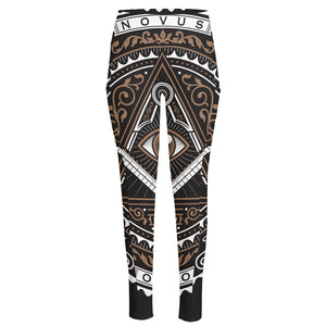 All Seeing Eye Symbol Print High-Waisted Pocket Leggings