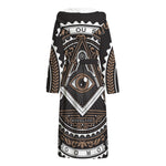 All Seeing Eye Symbol Print Hooded Bathrobe