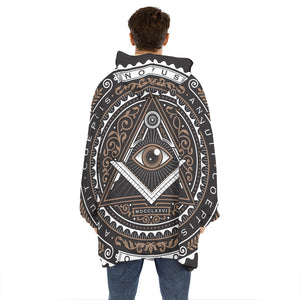 All Seeing Eye Symbol Print Hoodie Blanket