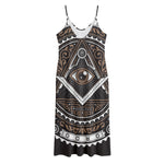 All Seeing Eye Symbol Print Jersey Midi Cami Dress