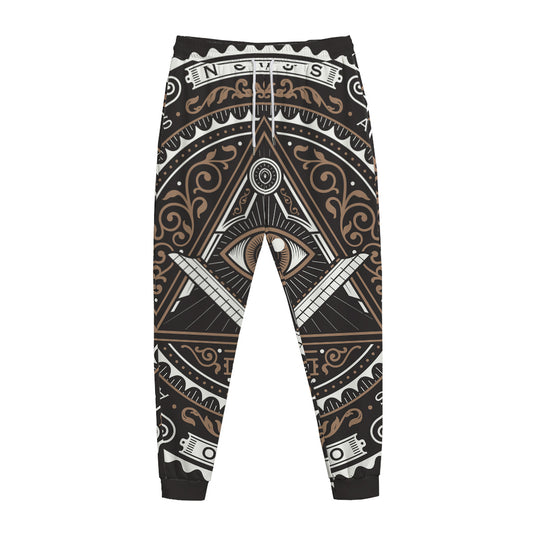 All Seeing Eye Symbol Print Jogger Pants