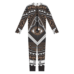 All Seeing Eye Symbol Print Jumpsuit