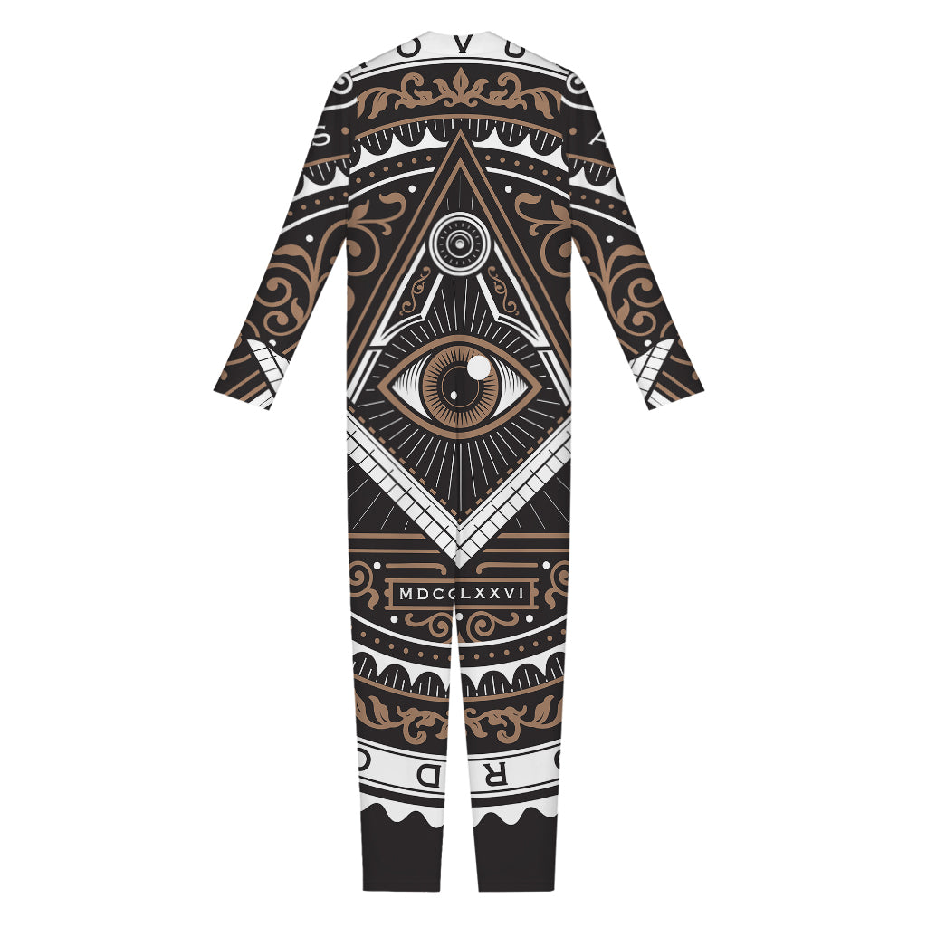 All Seeing Eye Symbol Print Jumpsuit