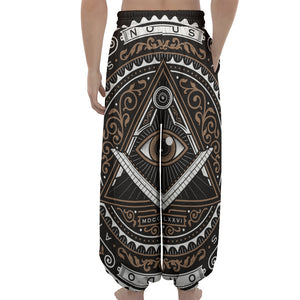 All Seeing Eye Symbol Print Lantern Pants