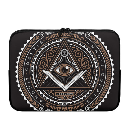 All Seeing Eye Symbol Print Laptop Sleeve