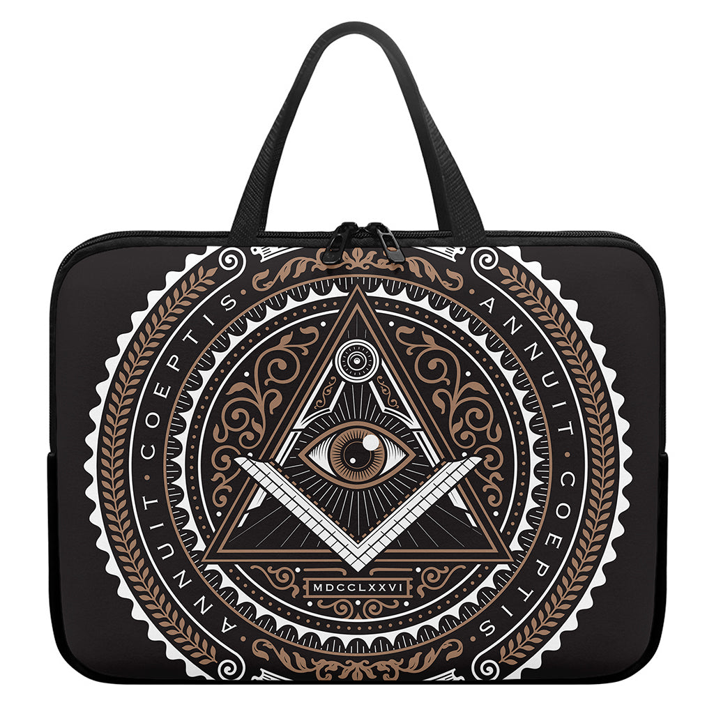 All Seeing Eye Symbol Print Laptop Sleeve With Handle