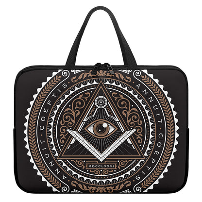 All Seeing Eye Symbol Print Laptop Sleeve With Handle