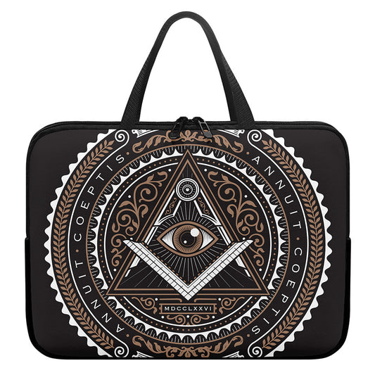 All Seeing Eye Symbol Print Laptop Sleeve With Handle